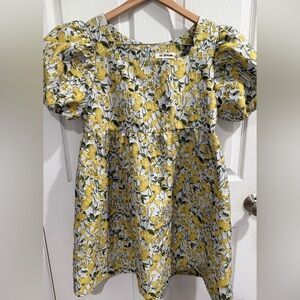 AK Skylan Floral Babydoll Embroidered Tapestry Fabric Wedding guest dress